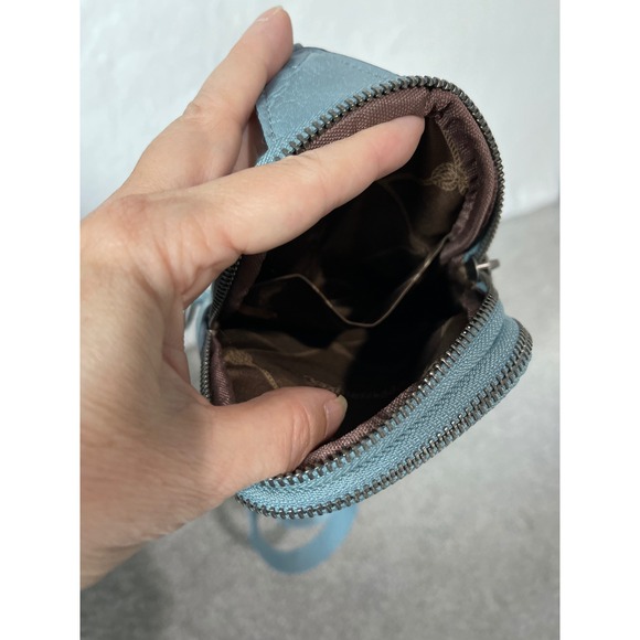 Wrangler Slate Blue Vegan Leather Sling Crossbody Bag Adjustable Strap Gunmetal - Picture 6 of 7